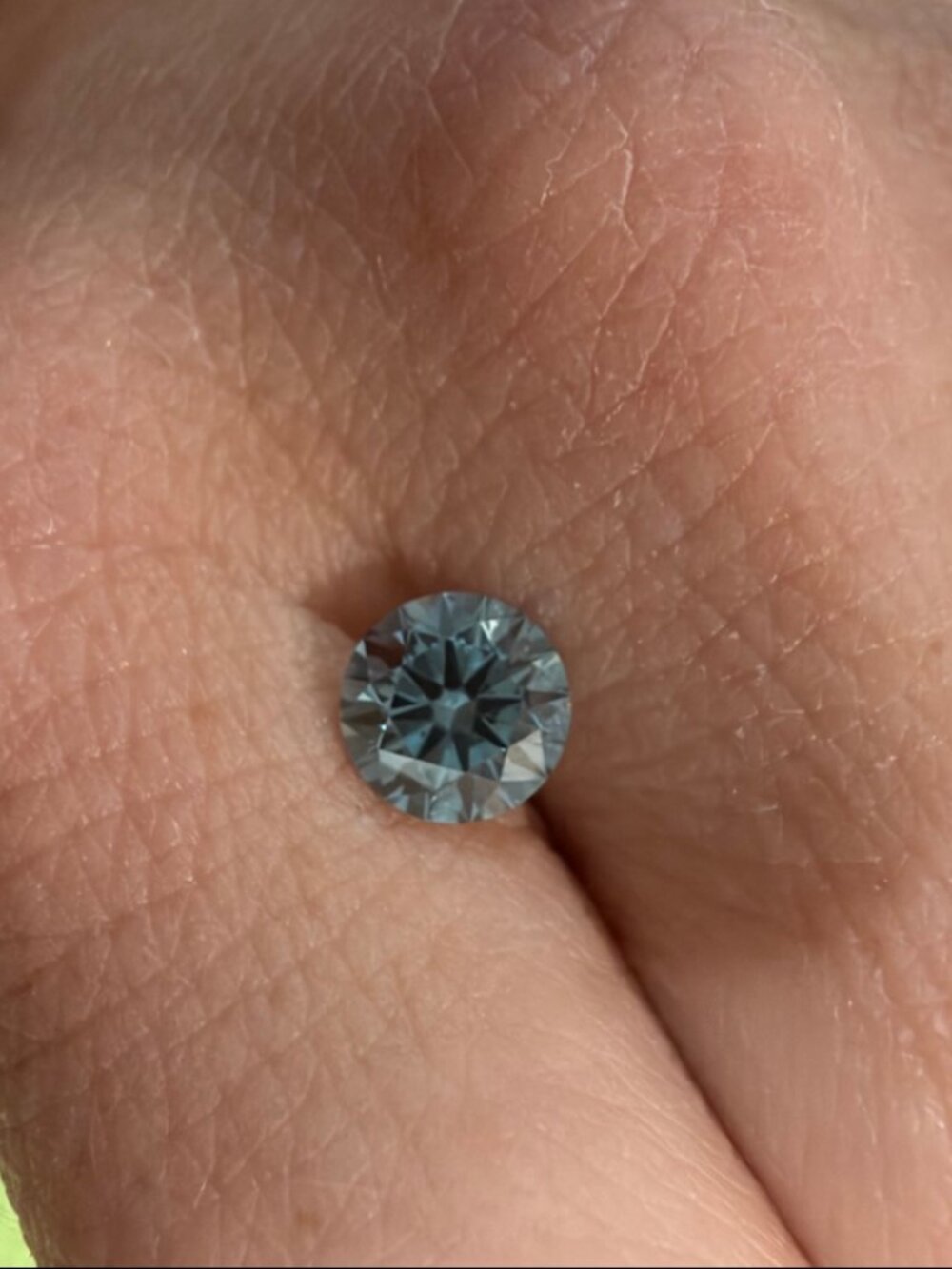 1.11 Ct Fancy Vivid Blue Lab Grown Diamond Round Brilliant IGI Certified VS1 - Picture 3 of 4